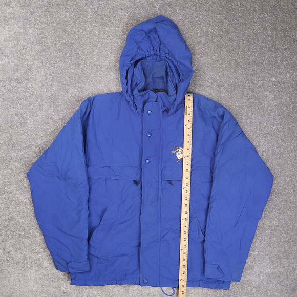 Vintage Imported Labatt Blue Hockey Small Blue Long Sleeve Zip Snap Jacket - Picture 3 of 16